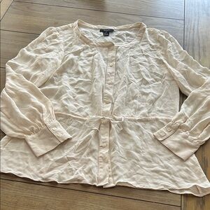 Alfani cream silk Button-Up Blouse size 12